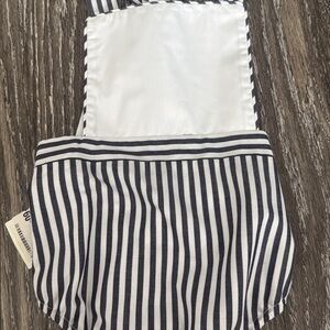 Striped navy and White Sunsuit